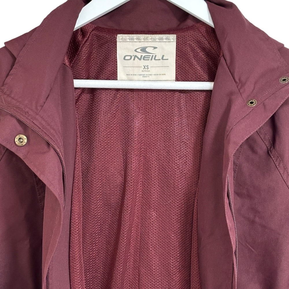 O’Neill Gayle Burgundy Windbreaker Hooded Zip Up Spring Jacket Women's Size XS - Picture 8 of 15